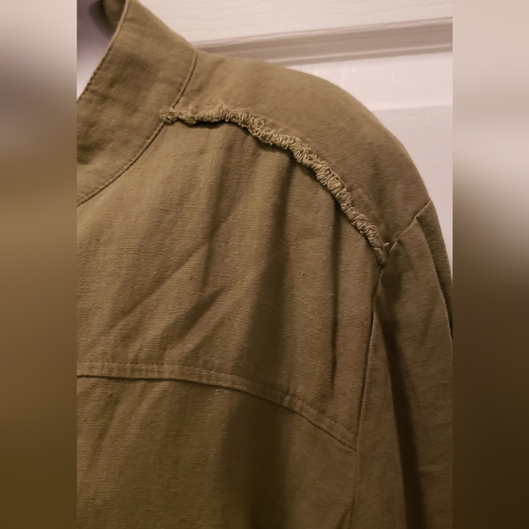 Maurices - linen - distressed hem open front jacket - size XL - Picture 3 of 6